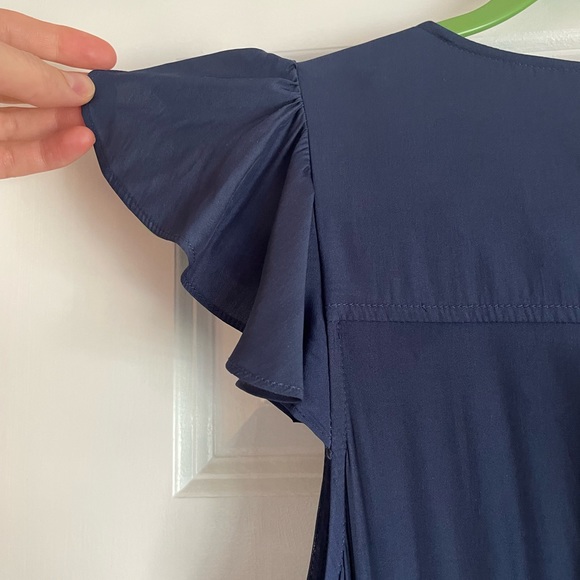 Remy Brook Silk Drop Waist Navy Blue Dress NWT - Picture 6 of 8